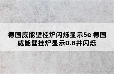 德国威能壁挂炉闪烁显示5e 德国威能壁挂炉显示0.8并闪烁